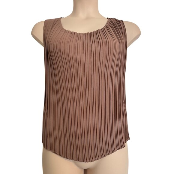 Joie Crinkle Tank Size large Cami NWT Tank Nordstroms Brand $89 Clay Brown - Picture 6 of 7